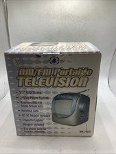 New Dot.zero Am/fm Portable Television TV B/W  5 1/2 Screen Retro D&eacute;cor Mancave