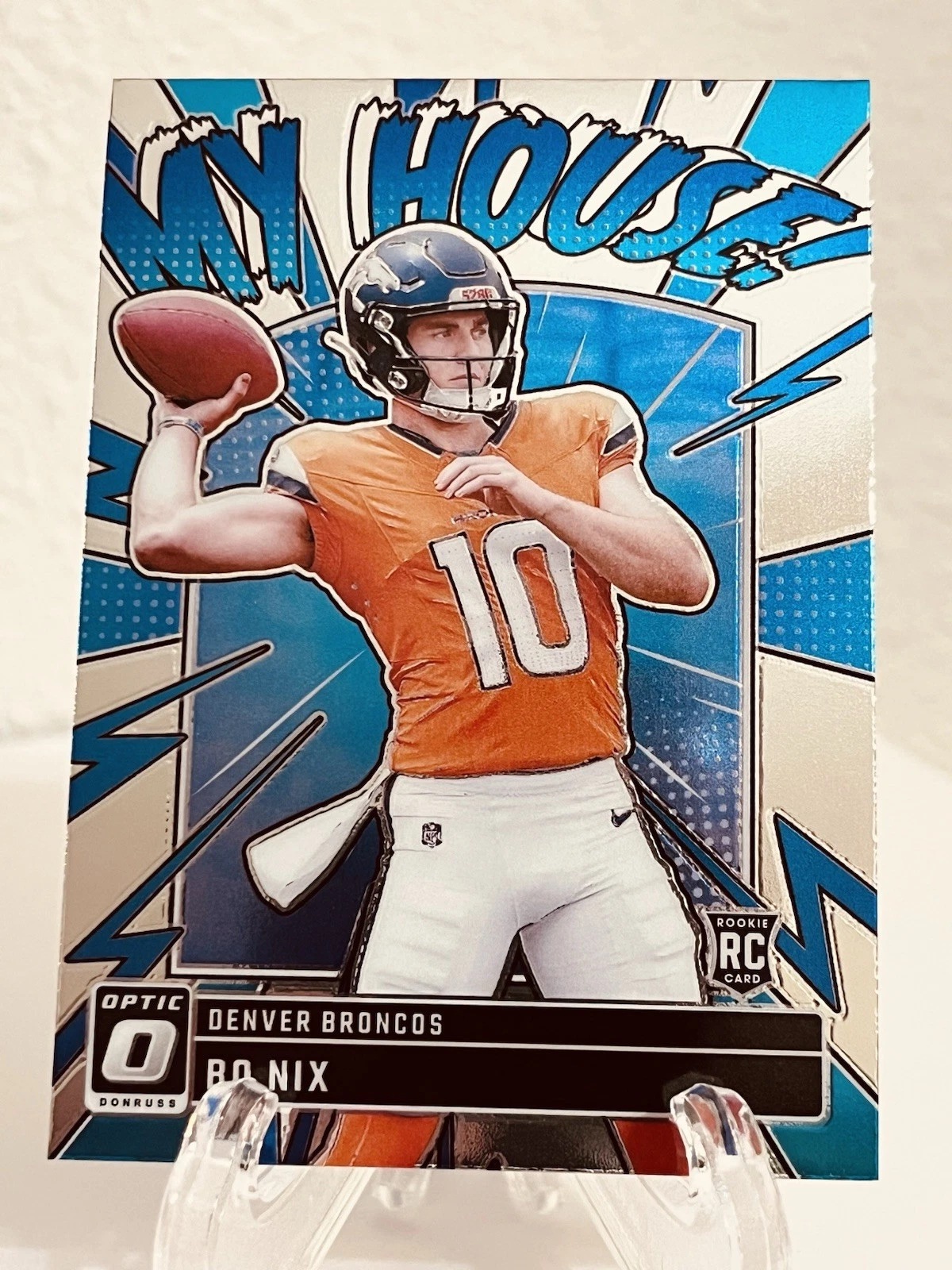 Bo Nix Panini Donruss Optic My House! #10 Gold Vinyl 1/1