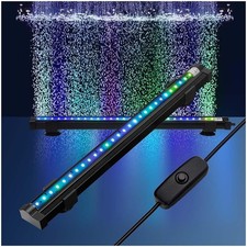 Submersible Aquarium Light 14Inch Fish Tank Light Bubbler Wall with Air Bubbl...