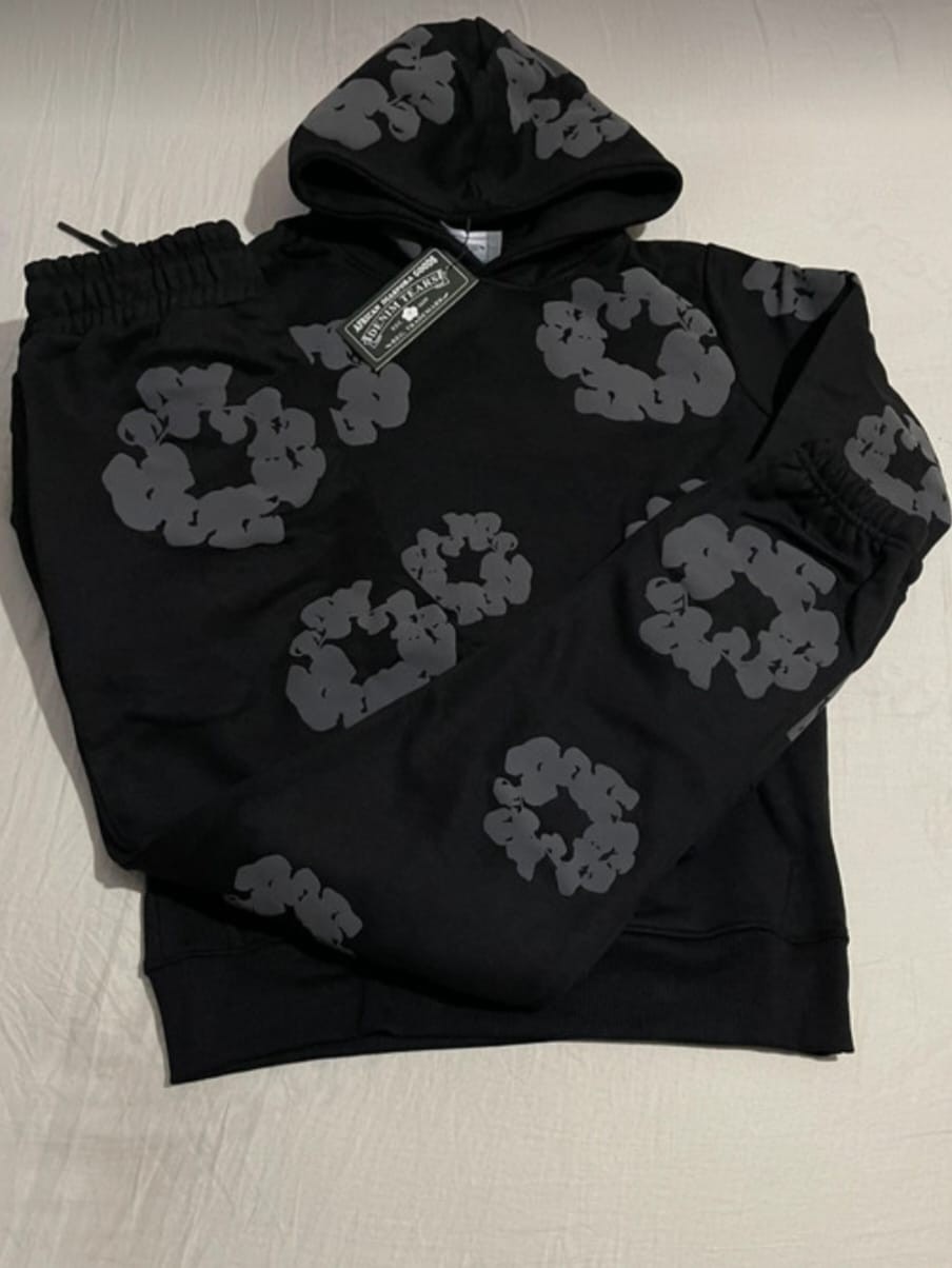 Denim Tears tracksuit set Black with grey flower - XL image 2
