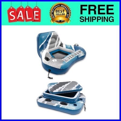 Intex River Run I Wedge Inflatable Floating Water Lounge with Quick Connects