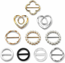 10 Pcs Scarf Ring, Shirt Clips for Women, Tshirt Tie Cinch Clip, Scarf Rings