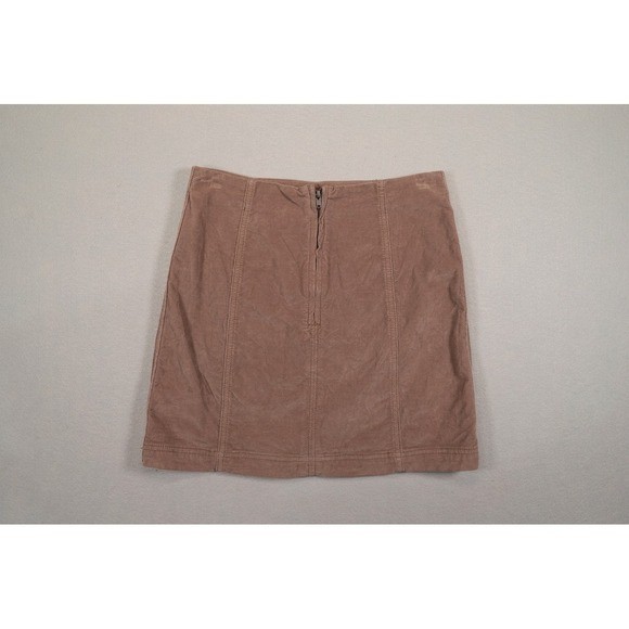 Free People Corduroy Mini Skirt Brown High Rise A-Line Women's Size S image 4