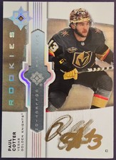 2021-22 UD Ultimate Collection #UE-PC Paul Cotter Golden Knights Rookie Auto