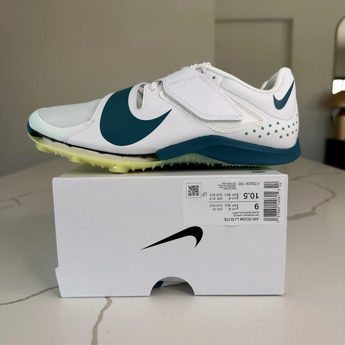 Nike Zoom Long Jump Elite White Bright Spruce for Sale