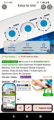 #ad #ad 15LBS Portable Washing Machine Compact Mini Washer Machine amp; Dryer Combo RV $140.00