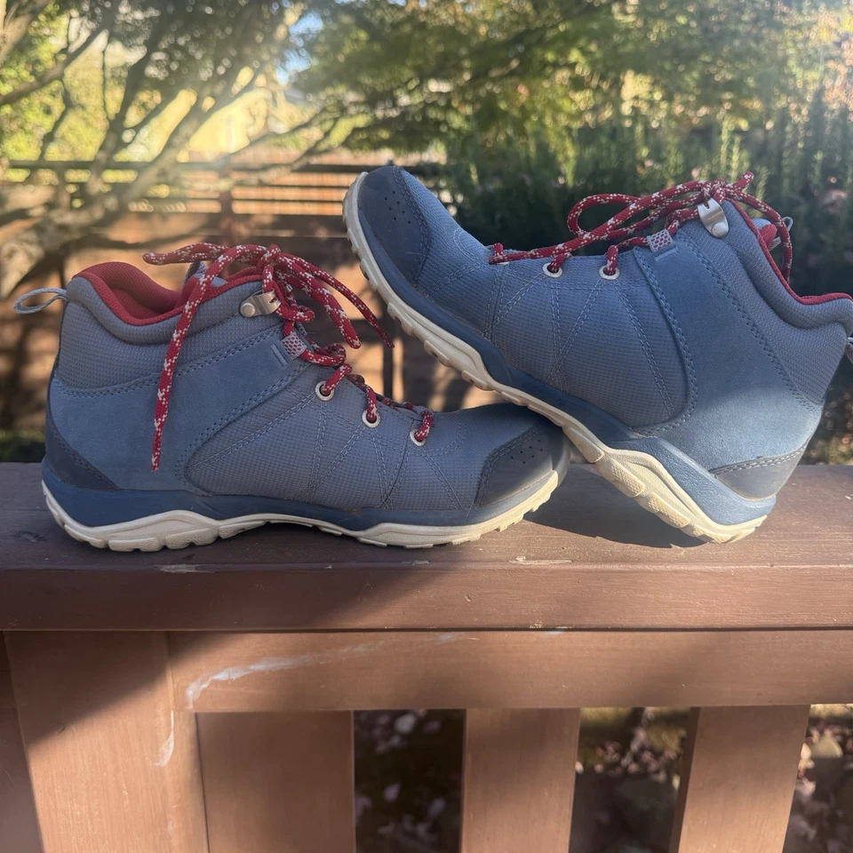 Botas de senderismo Columbia Fire Venture Mid impermeables para mujer talla 8,5 gamuza azul Foto 4 de 4