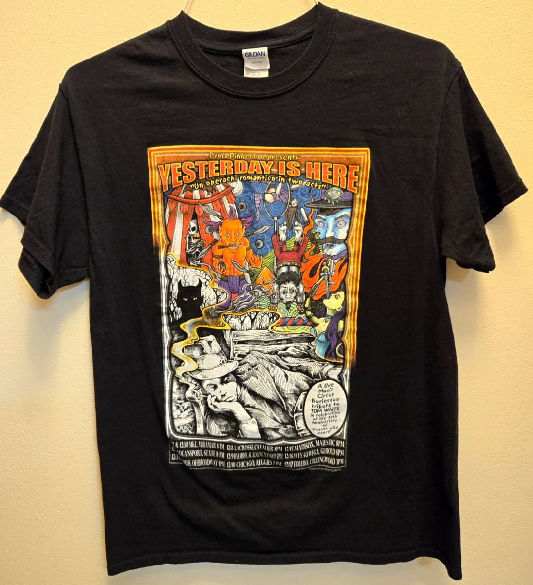 T-shirt Vintage Tom Waits Jumping On Stage - Noir, 100% Coton, Toutes Tailles