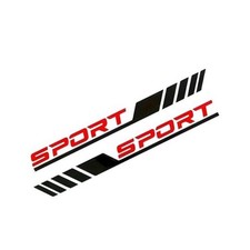 Sport Letter Car Stickers, 22.83" x 5.08" Stripe Decals for 2 PCS Black  Red