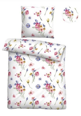 BIBERNA Bettwäsche 26319 Soft-Seersucker, 2 teilig, absolut bügelfrei, 135 x 200