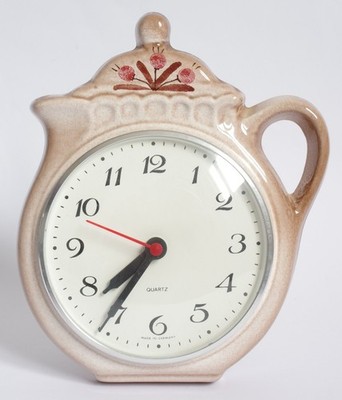 Keramik Küchen Wanduhr Quartz in Teekannen Form