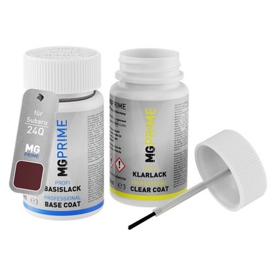 Autolack Lackstift Set für Subaru 24Q Ruby Red Pearl Basislack Klarlack je 50ml