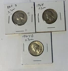 Silver Washington Quarters 1964d, 1964, and 1960d