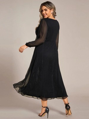 NWT EverPretty 16 1X Black Sparkle Romantic Gothic Formal Chiffon Midi Dress  | eBay