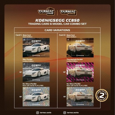 Tarmac Works 1:64 Koenigsegg CC850 With Trading Cards Pack White