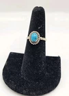 Vintage .925 Sterling Silver Oval Turquoise Ring Size 6