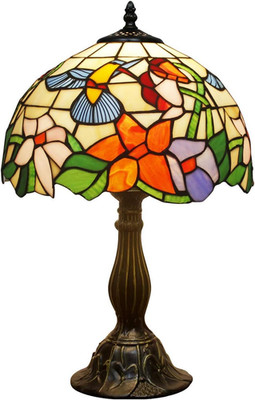 Hummingbird Tiffany Stained Glass Table Lamp for Bedroom & Office Decor