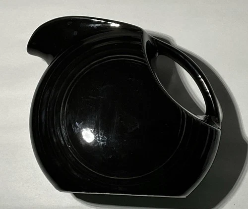 LARGE HOMER LAUGHLIN FIESTAWARE LARGE DISC PITCHER FIESTA  BLACK