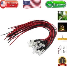 20pcs Pre-Wired 5mm Warm White LED Lights for Model Train Layouts  Projects