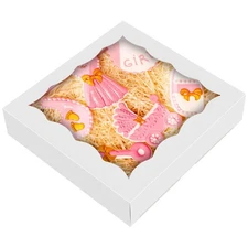 Individual Cookie Boxes 100 PCS 4.5"x4.5"x1.2" Small Gift Boxes Window