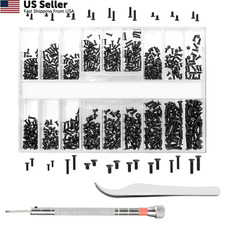 630 Pcs Tiny Micro Repair Screw Kit Eyeglass Sunglass Small, Black