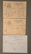 SCOTTS VICKSBURG KALAMAZOO MICHIGAN 1925 Billhead Lot of 3x Foundry Lumber