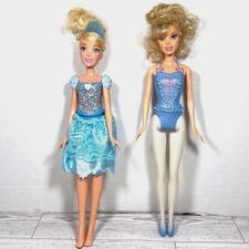 Disney Princess Cinderella Doll Set Lot Blue Ballgown  Leotard