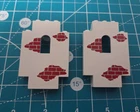 Lego 2x5x6 White Printed Brick Red Wall Window Castle 6276 Part # 4444 Vintage