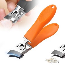 New Wide Jaw Opening Anti-Splash Slanted Nail Clipper, Curved Nail Clipper