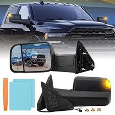 Passenger Side Mirror Compatible with 2009-2018 Dodge Ram 1500,2010 Right Black