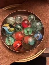 Mix of Cat Eyes and Other Marbles  Cage German