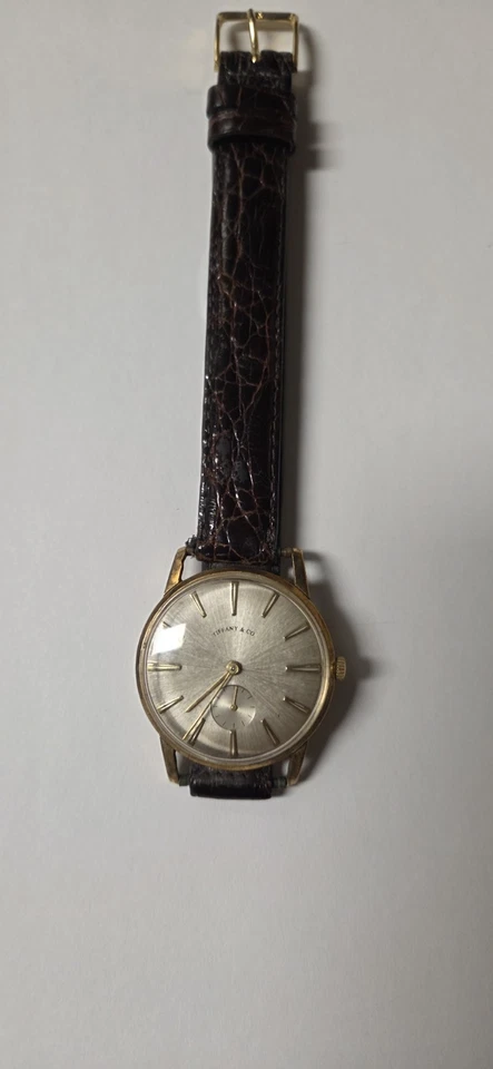 Vintage Tiffany & Co 14k gold watch with new Crocodile band - Image 3 of 4