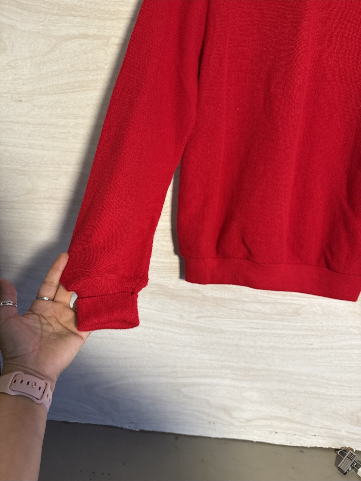 vintage Izod Lacoste red acrylic cardigan sweater Sz Med  thumbnail 5