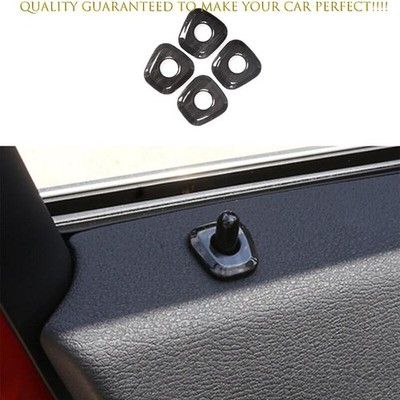 Black Wood Grain Inner Door Lock Down Bolt Ring Trim For BMW X2 F39 2018-2023