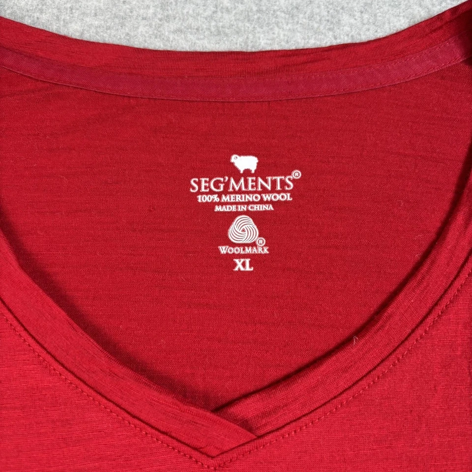 Segments Long Sleeve Shirt Womens XL Lot 2 Black Red Merino Wool Baselayer READ - Image 4 of 4