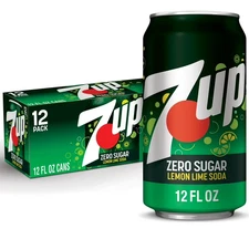 7UP Caffeine Free Zero Sugar Lemon Lime Soda Pop, 12 fl Oz, 12 Pack Cans