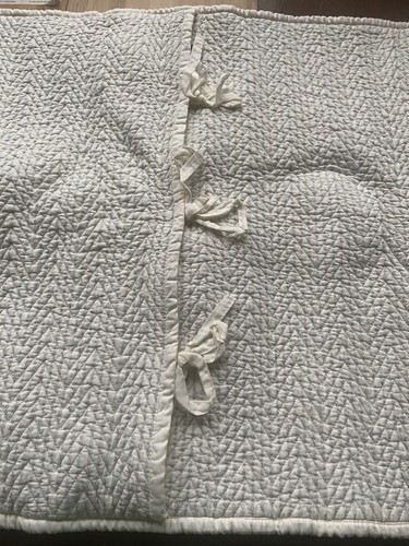 Ralph Lauren Indochine Pagoda Blue Striped Quilted King Pillow Sham Cream - Picture 5 of 10
