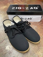 Zapatos de vino Zig Zag - negros con cordones * suela tostada - 7201BK