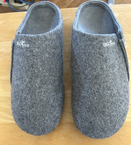 ERGOfoot Slippers Arch Support Orthopedic Non Slip Wool Felt Men 12 Women 13