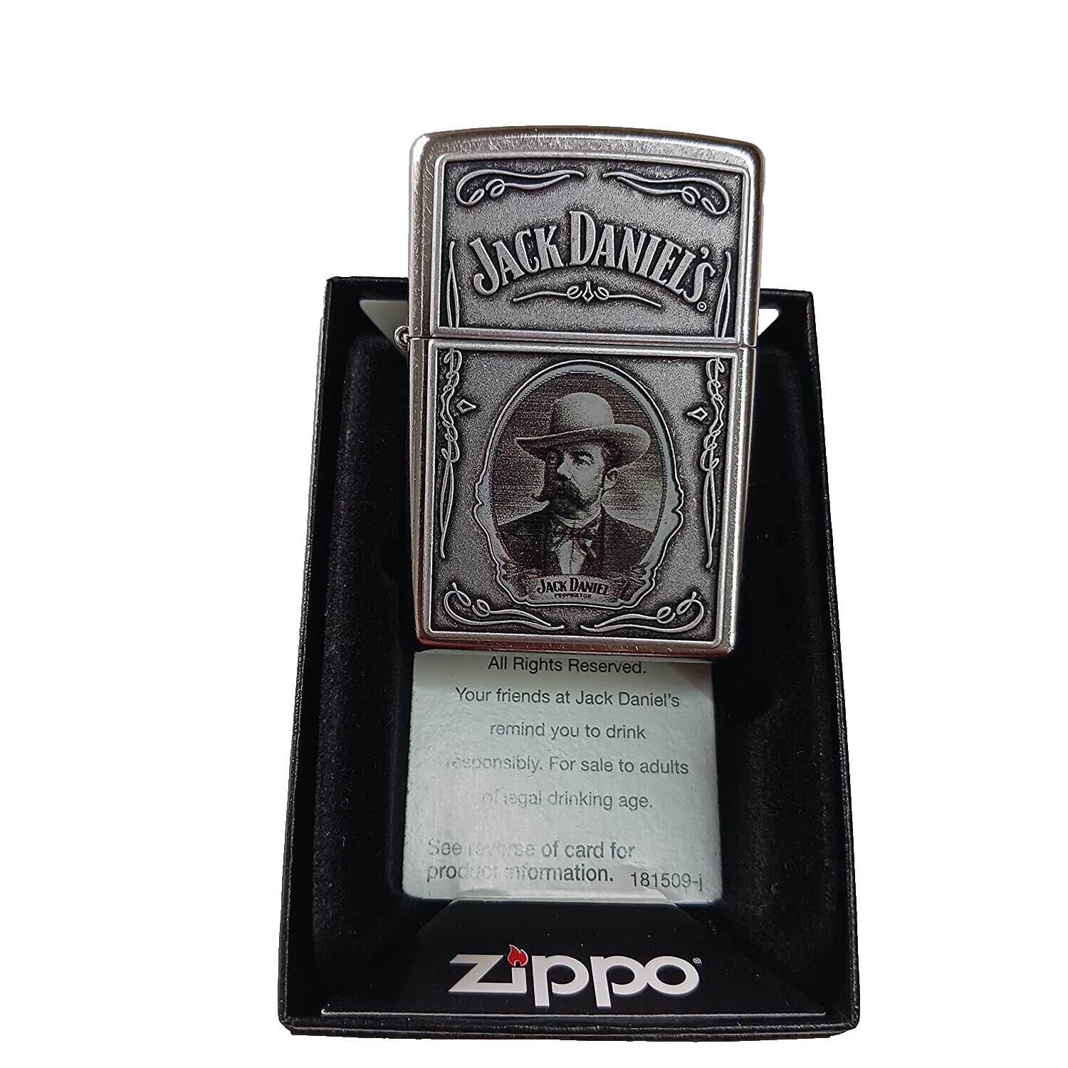 Zippo 28343 Jack Daniels Portrait Emblem Street Chrome