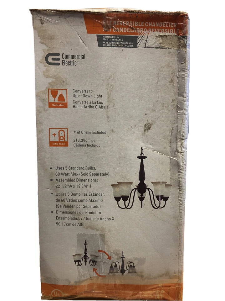 Lámpara de araña reversible eléctrica comercial de 5 luces Foto 3 de 3