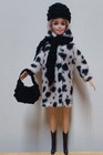 Barbie 11 1/2" Doll Clothing Leopard Print Coat, knit Hat, Neck Scarf, Purse — photo 1