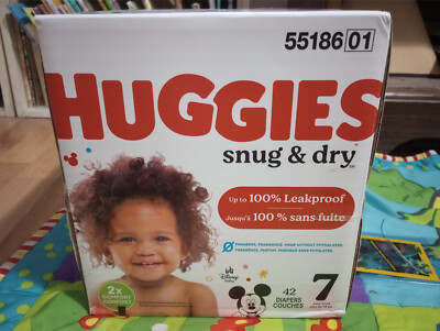 Huggies Snug & Dry | Size 7 (41 lbs+) | 42 Diapers | FREE SHIPPING!