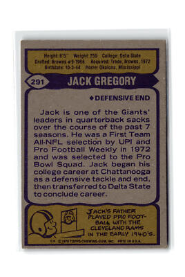 1979 Topps #291 Jack Gregory | eBay