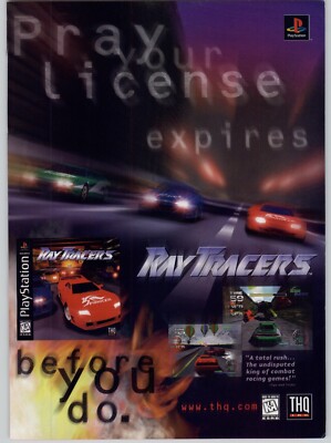 Ray Tracers PlayStation 1 PS1 Video Game Art 1997 Vintage Print Ad Poster 