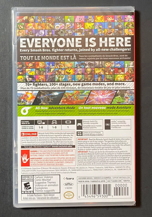 Super Smash Bros Ultimate : couverture et étui de remplacement pour  Nintendo Switch vente aux États-Unis -  France