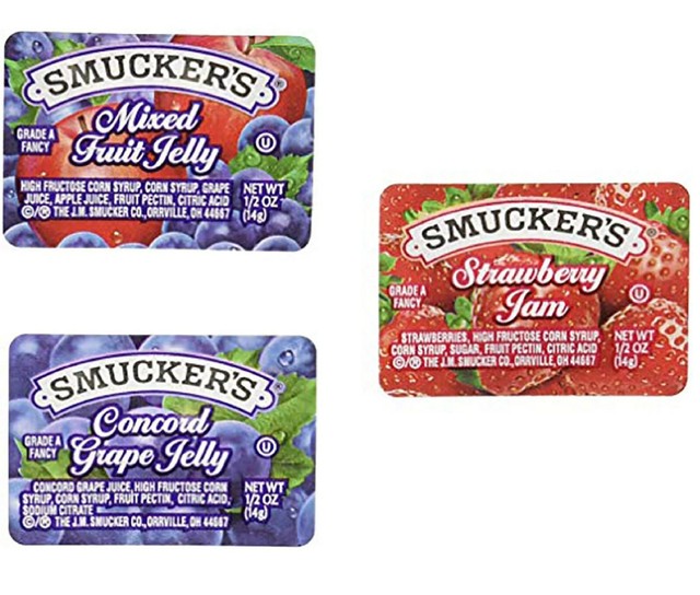 Smuckers Jelly Jam Assortment 4 Grape Strawberry Mixed Fruit 200 Case for sale online eBay