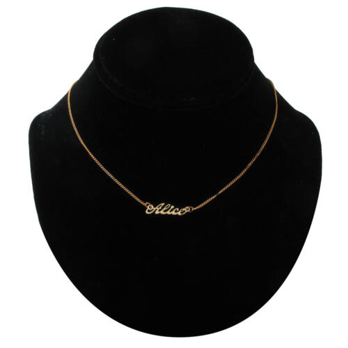 Vintage Gold Script Personalized Name Charm Necklace 16" - Choice Ladies Names - Picture 3 of 179