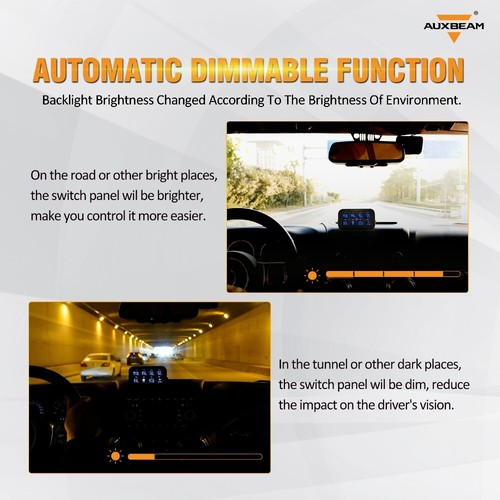 Panel de control de interruptor auxiliar Auxbeam azul 8 velocidades para Ford F-350 F-450 F-250 - Imagen 12 de 12