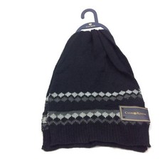 Club Room Men's One-Size Knit Ribbed Argyle Solid Scarf Black New 42